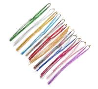 Beaupretty Colorful Hair Tinsel Extensions with Hook Needle Beader Tool and Connectors Lightweight Glitter Hair Accessories for Party Highlights and DIY Hairstyles