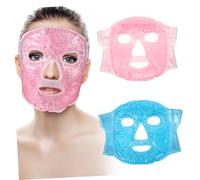 Beaupretty Cooling Face Mask Set 2pcs Pink Blue Hot Cold Compress Eye Masks for Women Ice Pack Eye Relief Suitable for Relaxation and Beauty Treatments