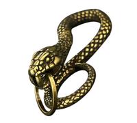 Beaupretty Copper Snake Key Ring Charm in Yellow Copper for Making Keychains, Retro Chic Style Spiral Keyring Pendant Suitable for DIY Keychain Ornaments and Bag Pendant Accessories
