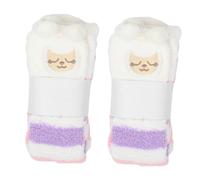 Beaupretty Coral Fleece Sleep Socks for Girls Warm Winter Thigh High Stockings Comfortable Long Fuzzy Socks for Bedtime and Cold Days