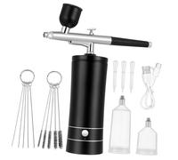 Beaupretty Cordless Electric Airbrush Kit with USB Charging Cable Portable Nail Airbrush Machine for Multi Use Painting and Stylish Wireless Design with Complete Accessories