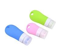 Beaupretty Cosmetic Jars Lids 3pcs Mini Condiment Squeeze Bottles Silicone Skincare Containers Travel Bottles Lids