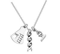 Beaupretty Creative Microscope Necklace for Teachers Day Alloy Chemistry Pendant with Clavicle Chain Unique Dna Molecular Design Gift for Science Enthusiasts and Biology Lovers