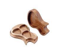 Beaupretty Creative Solid Wooden Guitar Pick Storage Box Organizer with Lid Portable Holder for Guitar Ukulele Bass Picks Practical Travel Case Light Brown