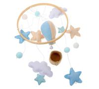 Beaupretty Crib Mobile for Girls Felt Ball and Cloud Hot Air Balloon Nursery Hanging Toy Baby Bed Mobile for Infant Eye-Hand Coordination Bedroom Decoration