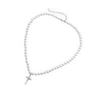 Beaupretty Cross Pendant Necklace for Women Delicate Pearl Clavicle Chain Jewelry for Lightweight and Easy to Wear for Various Outfits Unique Design for Attention