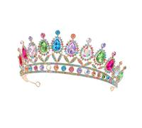 Beaupretty Crystal Bridal Queen Crown Lightweight Wedding Hair Jewelry Elegant Princess Tiara Headpiece for Women Birthday Party Evening Dress Accessories