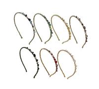 Beaupretty Crystal Hair Hoop Headbands Gold Wire Wrapped Irregular Gem Hairband 7pcs Hair Accessories for Women Girls (Mixed Colour) Random Color