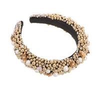 Beaupretty Crystal Headband Baroque Pearl Women Wide Hairband Decorative Crystal Accessory for Wedding Festival Occasions