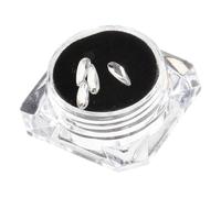 Beaupretty Crystal Tooth Gems Kit 4 Pieces Waterdrop Shape 2.8x10mm Rhinestone False Vampire Fangs Teeth Jewelry for Halloween and Costume Accessories