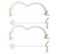 Beaupretty Cupid Bow and Arrow Set 2Pcs White Heart-Shaped Miniature Bow Cupid Cosplay Prop Romantic Valentine'S Day Costume Accessory for Women Party Favors and Wedding Decorations