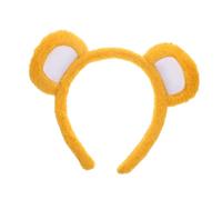 Beaupretty Cute Bear Ears Headband Soft Plush Animal Hairband Non-slip Makeup Hair Accessory for Women and Yellow for Face Washing and Costume Use