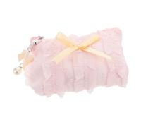 Beaupretty Cute Bow Makeup Bag Spacious Polyester Toiletry Pouch for Travel Daily Use Stylish Cosmetic Organizer with Zipper for Makeup Skincare Essentials
