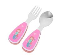 Beaupretty Cute Cartoon Fork and Spoon for Self Feeding Ergonomic Short Handle Design Durable Training Tableware with Box