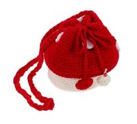 Beaupretty Cute Cartoon Mushroom Knitted Bag for Women Mini Crossbody Purse for Moms Adorable Tote for Shopping Travel School Unique Knitted Mushroom Design Red