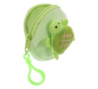 Beaupretty Cute Cartoon Turtle Plush Coin Purse Small Change Wallet for Women Round Keychain Storage Bag Soft Animal Coin Pouch for Students and Travel