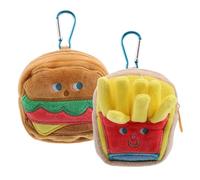 Beaupretty Cute Coin Pouch Zipper Wallet Food Shape Keychain Brown Money Pouch for Backpack Accessories and Daily Use