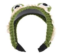 Beaupretty Cute Frog Ears Headband Fluffy Cartoon Hairband for Women Girls Soft Knit Frog Animal Headpiece for Spa Yoga Beauty