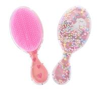 Beaupretty Cute Hair Comb Kids 2pcs Pink Hair Brush Detangler Flamingo Illustrations for Little Girls Toddler Brush