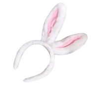 Beaupretty Cute White Bunny Ears Headband Lightweight Plush Rabbit Ear Hairband for Women Comfortable Party Accessory for Easter Cosplay Daily Wear