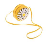 Beaupretty Daisy Pu Crossbody Bag for Little Girls, Kawaii Kid Sling Purse, Lightweight Yellow Change Purse Suitable for Kindergarten and Play