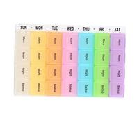 Beaupretty Day Compartments Medicine Case Plastic Pill Organizer Box Multicolor Travel Companion for Daily Vitamins Tablets Management