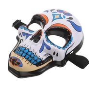 Beaupretty Day of The Dead Skull Mask Blue Full Cover Ghost Skeleton Mask with Elastic Band for Women Men Mexican Festival Mardi Gras Cosplay Party