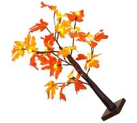 Beaupretty Decorative LED Light Tree Lamp with Maple Leaves, Artistic Tree Modelling Design, Abs Material, for Tabletop or Bookshelf Home Decor, Battery Operated with 3 X Aa (not Included)