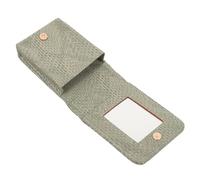 Beaupretty Decorative Lipstick Holder Small Makeup Bag with Mirror Green Mini Cosmetic Bag for Purse Portable Makeup Case for Travel and Daily Use