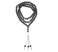 Beaupretty Decorative Prayer Beads Bracelet with Delicate Chain for Worship and Meditation Buddhist Rosary Wristband Suitable for Daily Wear and Pilgrimage Black Beads Design