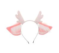 Beaupretty Deer Costume Hair Accessories Headband Cute Reindeer Ears Christmas Hair Accessory Christmas Headpiece Reindeer Antler Costume Party Headpiece Pink