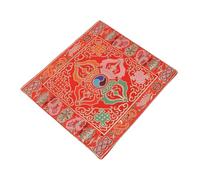 Beaupretty Delicate Buddhist Sound Bowl Cushion Pad Non Slip Durable Embroidered Mat for Meditation Yoga and Sound Healing Portable Red Double Layer Craft Prop with Strong Buddhist Symbolism