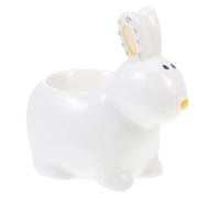 Beaupretty Delicate Ceramic Rabbit Egg Tray in White, Easy to Clean and Prevents Eggs from Breaking, for Kitchen and Dining Room Decor Lovely Cartoon Style