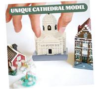 Beaupretty Delicate Resin Cathedral Model Ornament Meticulously Crafted Home Adornment with Intricate Detailing Unique Historical Church Design for Tabletop Display and Creative Decor