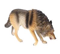 Beaupretty Detailed Realistic North American Brown Wolf Figurine Solid Abs Wildlife Animal Decor Model Standing Wild Predator Statue for Cognitive Learning and Home Decoration