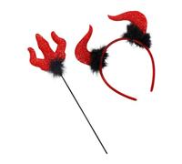Beaupretty Devil Costume Set Headband and Trident Accessory for Halloween Party Cosplay Lightweight and Charming for All Ages