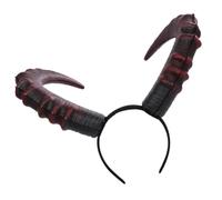 Beaupretty Devil Horns Headband Large Horn Headband Handmade Demon Horns Headpiece Halloween Dress Up Cosplay Costume Headwear for Women Men