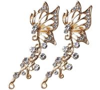 Beaupretty Diamond Butterfly Ear Clips Clip Earrings for Women Bling Earrings for Teens Jewelry Ear Crawler Stylish Accessories for Rave Parties