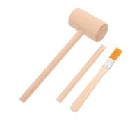 Beaupretty Digging Set with Wooden Hammer Brush for Pretend Archaeology Dig Kit for Gemstone Excavation Sensory Skill Development Easy Grip Educational Play Tools
