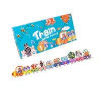 Beaupretty Digital Cognitive Ladder Puzzle for Traffic Enlightenment Educational Jigsaw Color Recognition and Hand-eye Coordination Development Creative Cartoon Design for Early Learning and