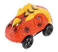 Beaupretty Dinosaur Electric Track Car Glowing Dinosaur Design No Battery Required Fun Educational for Brightly Colored Track Automobile for Home Play