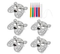 Beaupretty DIY Animal Balloon Mask for Unpainted Inflatable Graffiti Masks Tiger Design Safe Materials for Painting Halloween Party Craft Supplies