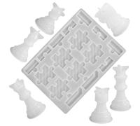Beaupretty DIY Chess Pieces Silicone Molds Set for Teenagers 6pcs 3D Chess Shape Molds Including King Queen Diagonal Mover Knight Rook Pawn for Crafting and Casting Games