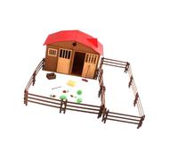 Beaupretty DIY Farm Scene Model Playset for Plastic Miniature Farmhouse with Fences Fork Broom Haystack Vegetables Educational Pretend Play for Imagination and Cognitive Development at