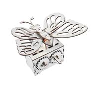 Beaupretty DIY Hand Cranked Wooden Butterfly for Science Experiment Educational Craft Kit Enhances Learning Skills and Interaction Safe and Fun Stem Activity