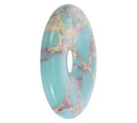 Beaupretty DIY Natural Stone Pendant 35mm Donut Shape Retro Creative Wear | DIY Use, Natural Stone Material, Buddha Chain Accessory, Pendant Only, 35mm Size, Retro Style