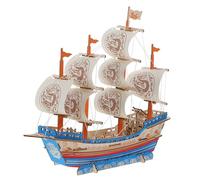 Beaupretty DIY Wooden Model Boat Kit 3D Puzzle for Adults, Kit -Cut Parts, Educational Sailing Ship Model for Home Decoration and Skill Building