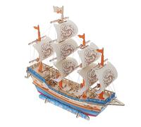 Beaupretty DIY Wooden Model Boat Kit 3D Puzzle for Adults, Set -Cut Parts, Educational Assembled Sailing Ship Model for Home Decoration and Skill Development