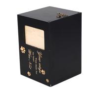 Beaupretty Dog Urn Box with Sliding Lid and Photo Frame, Wooden Black | Keepsake Memorial for Ashes, Elegant Box Shape, Convenient Access with Lock, Home Remembrance Use
