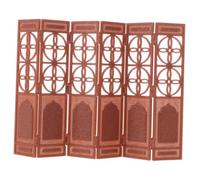 Beaupretty Dollhouse Mini Screen Divider, 1:20 Scale Chinese Style Plastic Folding Screen with Brown Colour, Privacy and Separation for Workspaces